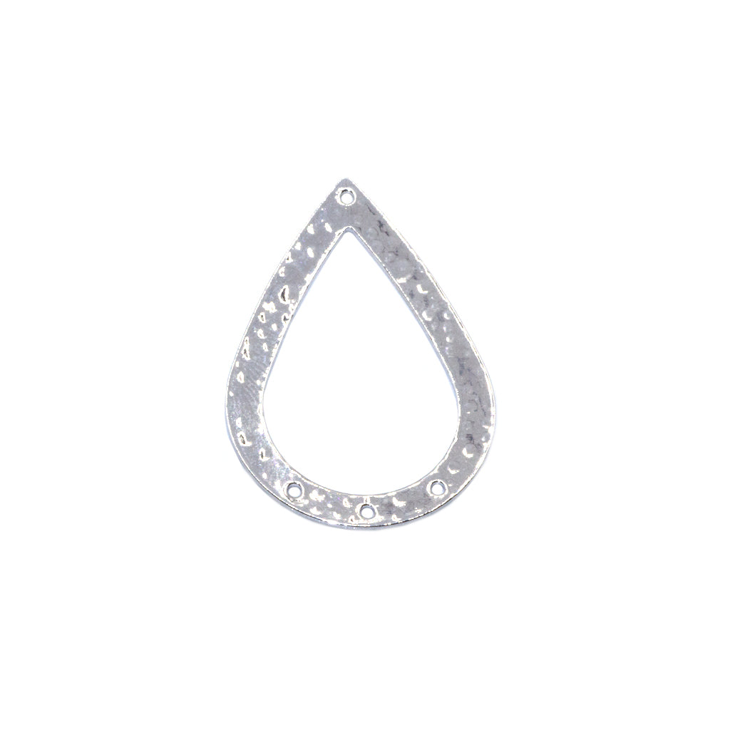 Connector, Teardrop Connector, Gold-Plated & Silver-Plated, 40mm x 27mm, 2 pcs per bag