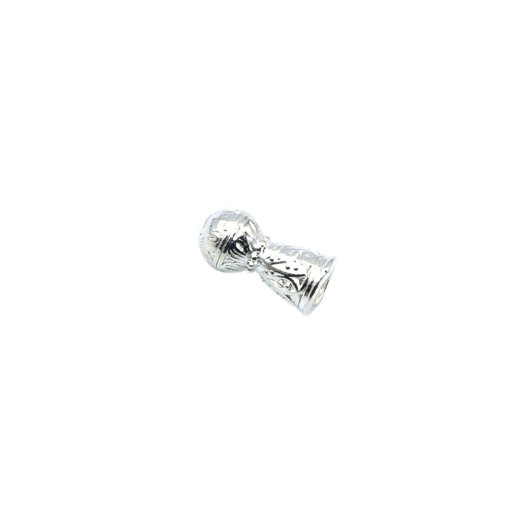 Connector, Dotted Tasbeeh Imame, Alloy, Silver, 13mm X 6mm, Sold Per pkg of 11