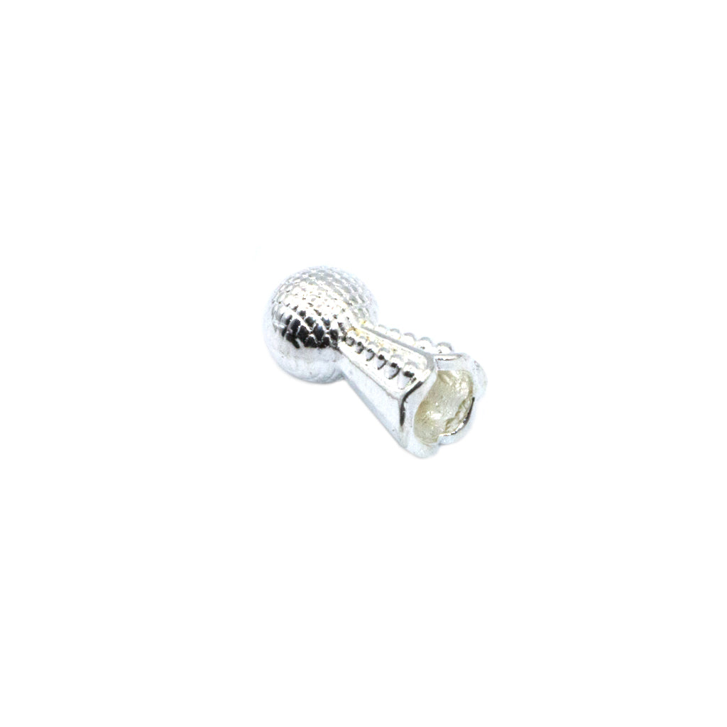 Connector, Striped Tasbeeh Imame, Bright Silver, Alloy, 13mm x 6.5mm, Sold Per pkg of 10