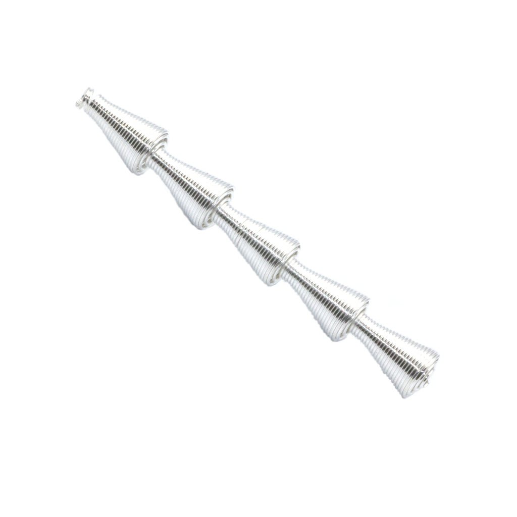 Connector, Coil Spring Tree, Alloy, Bright Silver, 66mm x 8mm, Sold Per pkg of 3