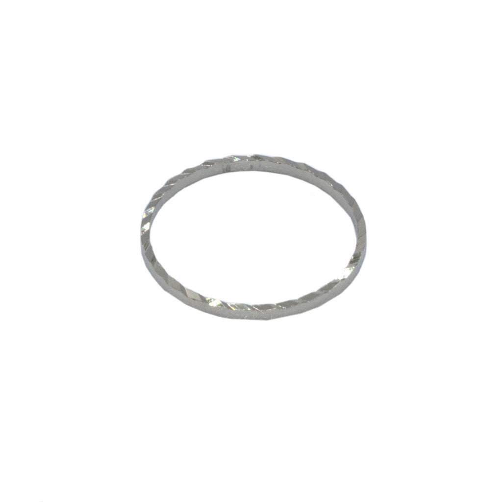 Connector, 1 Sided Twisted Circle, Alloy, Antique Silver, 16mm x 16mm, Sold Per pkg of 16pcs