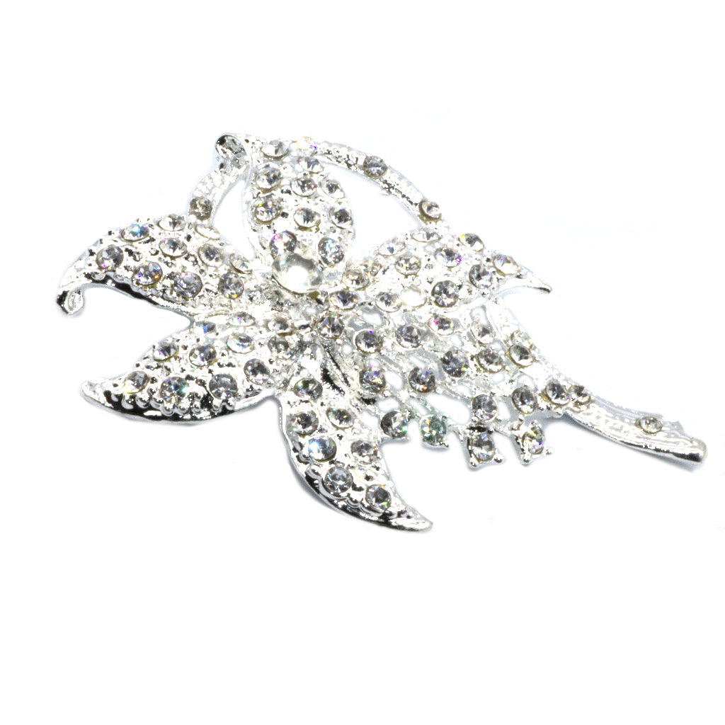 Connector, Pinwheel Flower, Bright Silver, 81mm  x 59mm, Sold Per pkg of 1