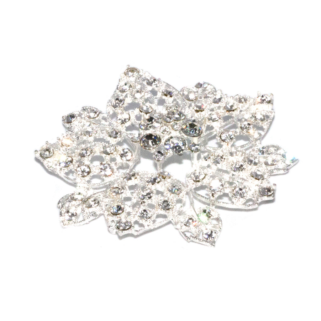 Connector, Fancy Flower, Alloy, Bright Silver, 64mm x 64mm, Sold Per pkg of 1