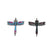 Micro Pave Dragonfly Connector, Cubic Zirconia, Gun Metal-Plated, 20mm x 18mm, 1pc