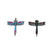 Micro Pave Dragonfly Connector, Cubic Zirconia, Gun Metal-Plated, 20mm x 18mm, 1pc