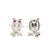 Owl Connector, Micro Pave, Cubic Zirconia, Silver-Plated, 22mm x 17mm, 1pc