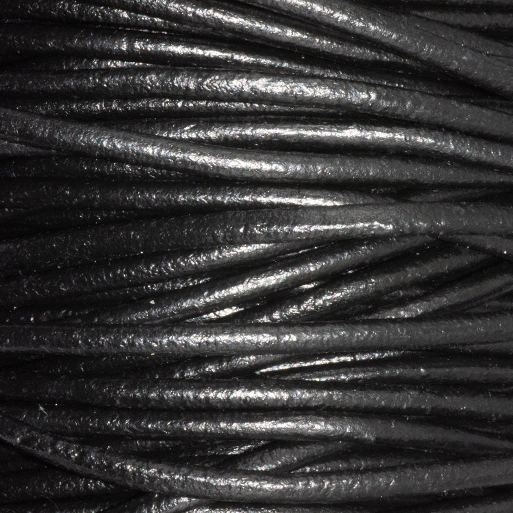 Leather Cord, Black, 3mm, Sold per Yard