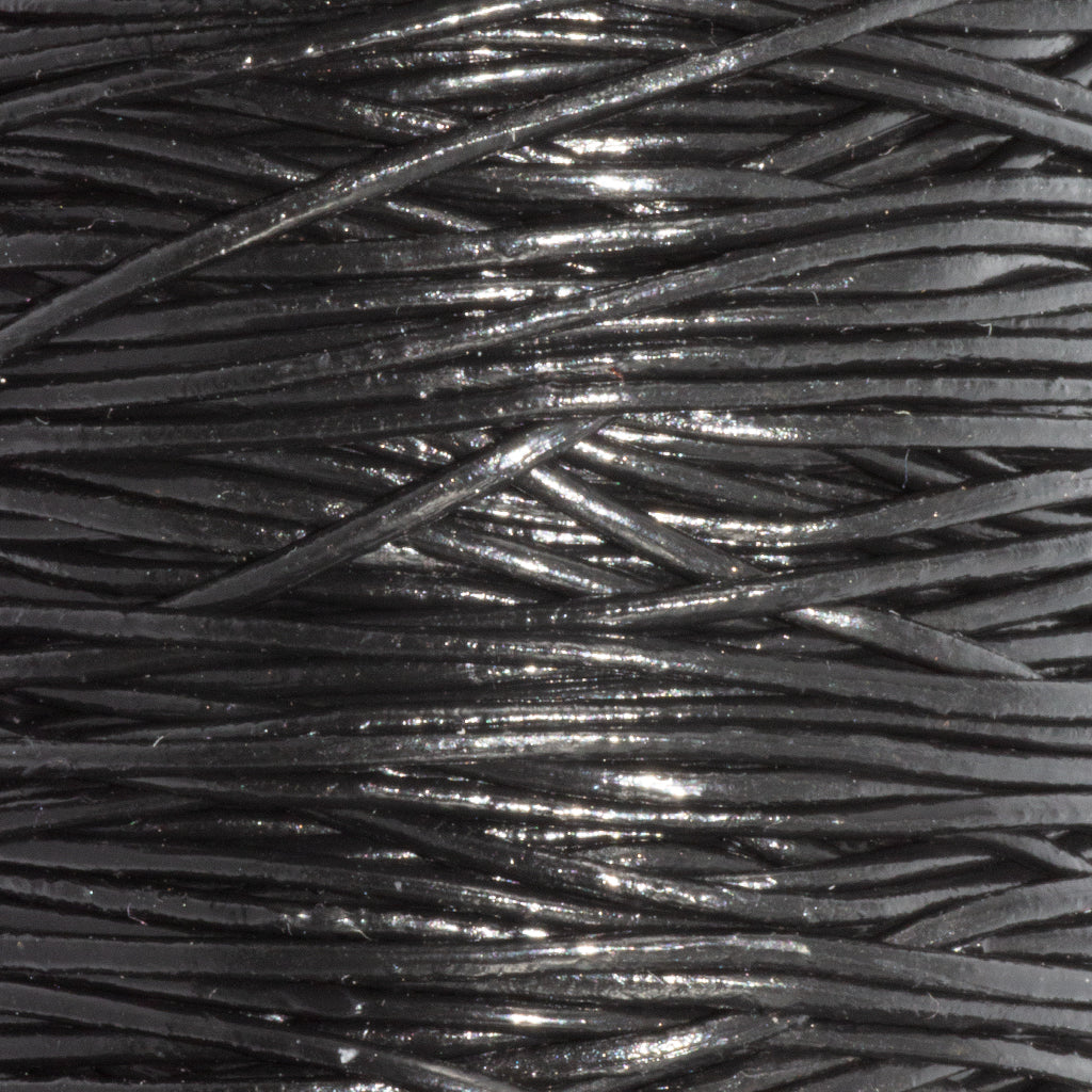 Leather Cord, Black, 1mm, Sold per Yard
