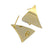 Earrings, Curved Triangle Earring Stud, Gold-Plated & Silver-Plated, 19mm x 19mm, 2 pcs per bag