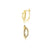 Earring, Leaf Shaped Lever Back Earring, Gold-Plated & Silver-Plated, 18mm x 7mm, 2 pcs per bag