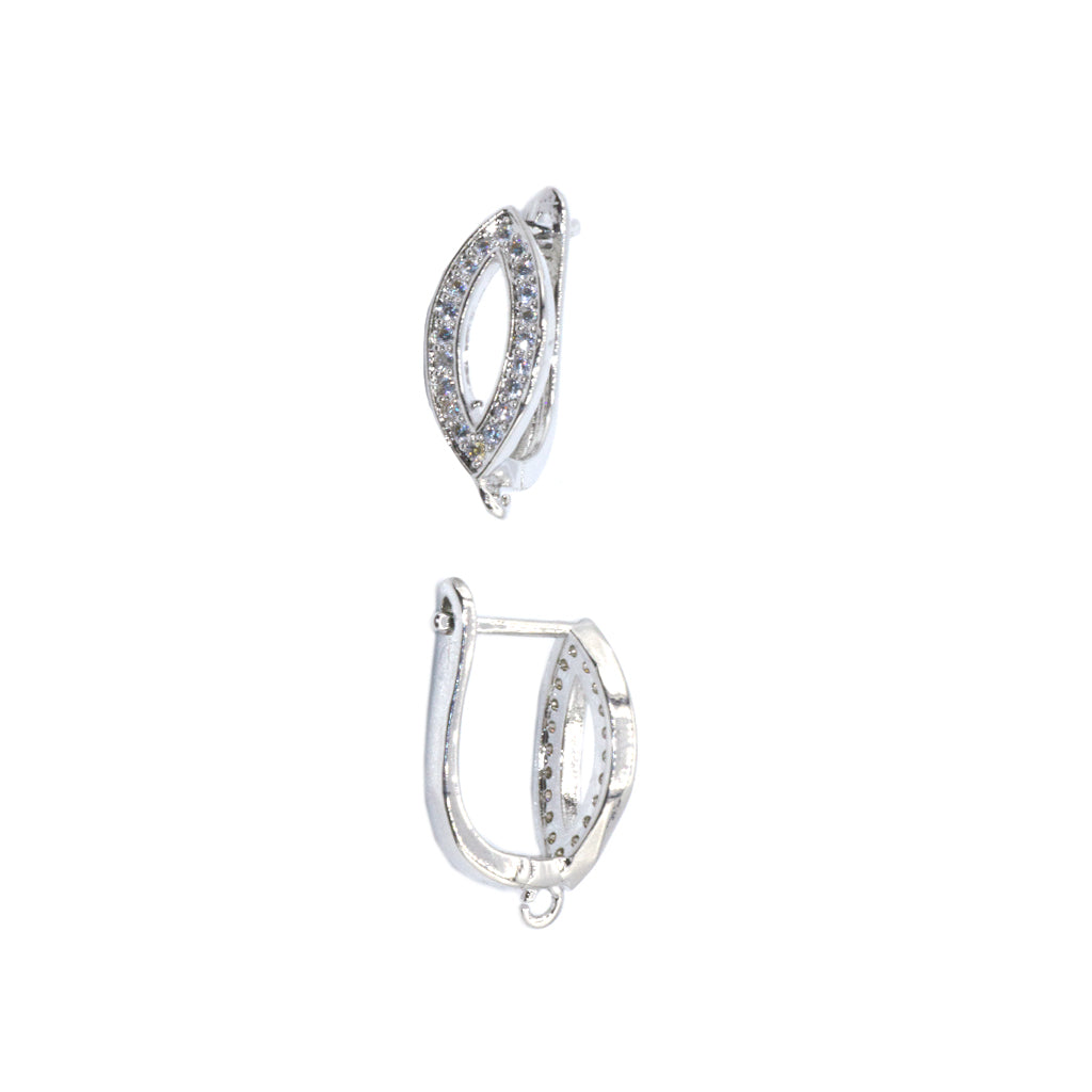 Earring, Leaf Shaped Lever Back Earring, Gold-Plated & Silver-Plated, 18mm x 7mm, 2 pcs per bag