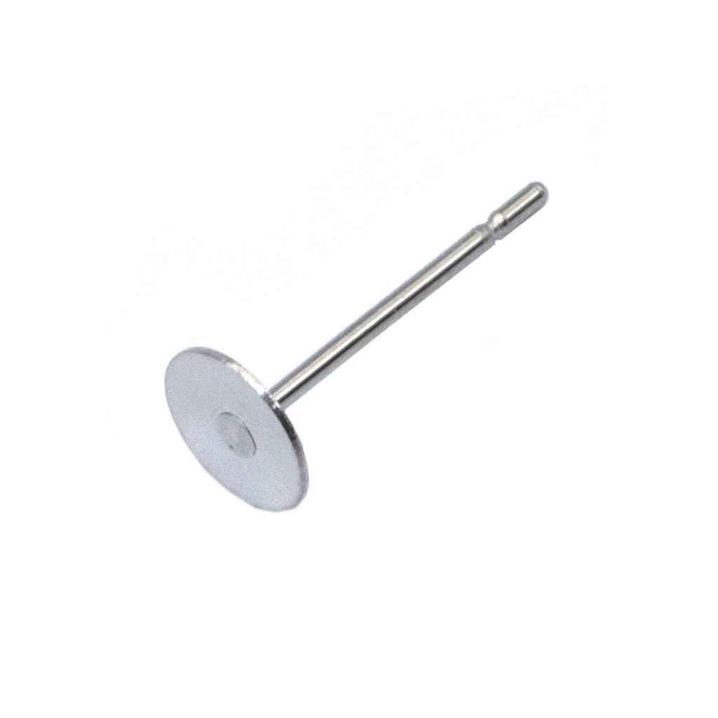Earrings, Silver, Stainless Steel, Flat Stud Earring Stud, 12mm x 5mm, Sold Per pkg of 25 pairs