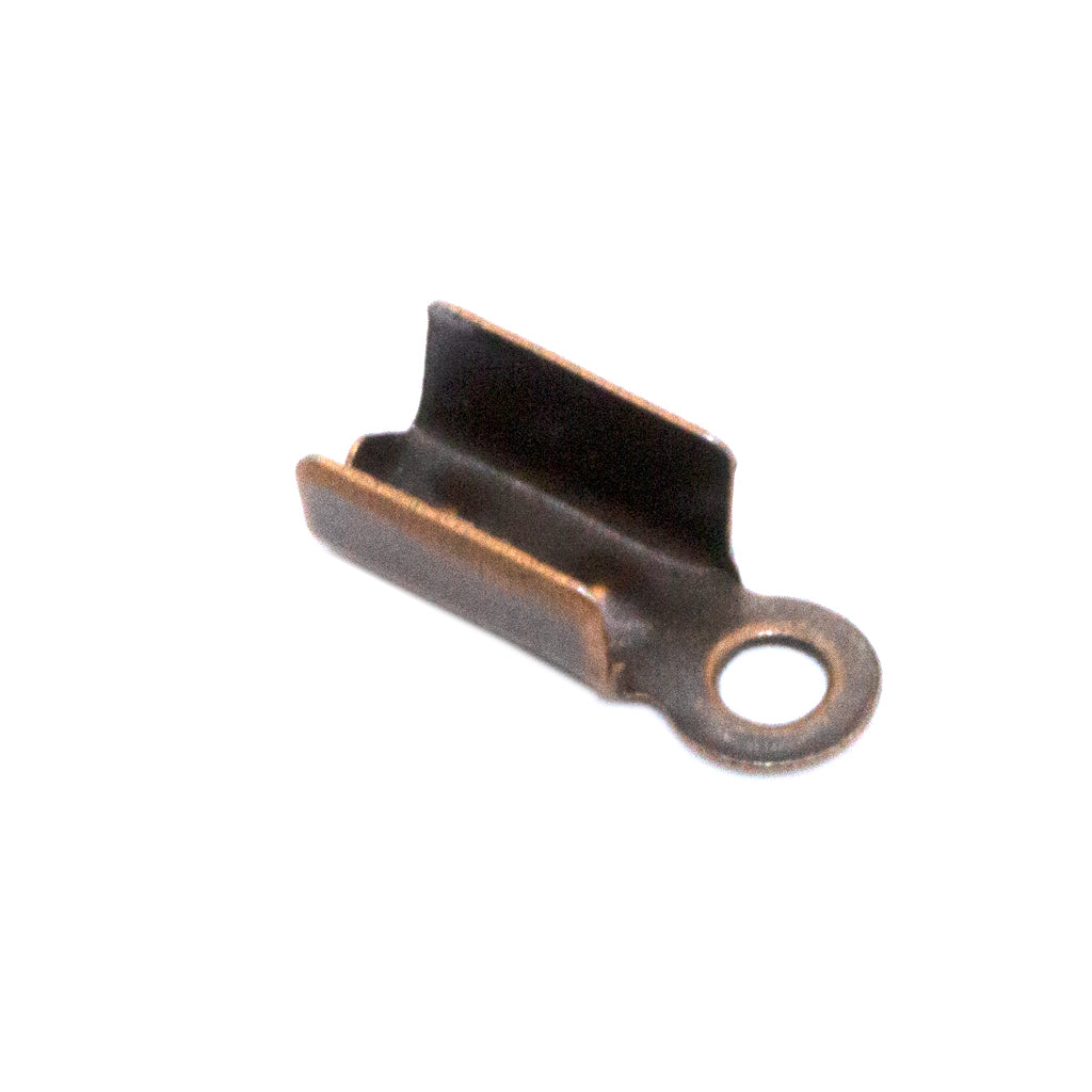 Terminators, Fold Over, Antique Copper, Alloy, 9mm x 4mm, Sold Per pkg of 24