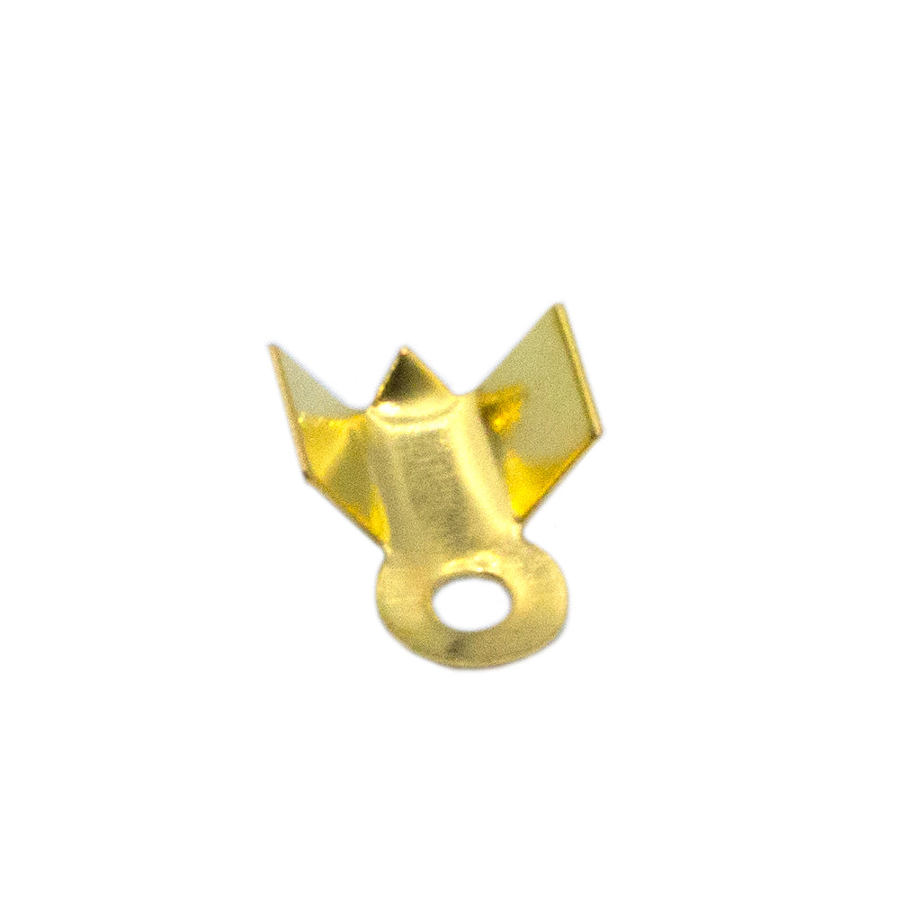 Terminators, Fold Over, Bright Gold, Alloy, 8mm x 4mm, 25+ pcs per bag