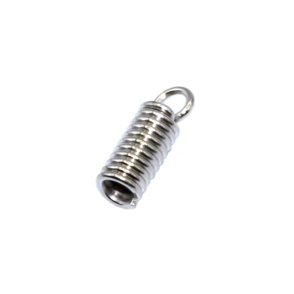 Terminators, Coil Ends, Silver, Alloy, 11mm x 4mm x 4mm - 28 pcs