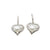 Earring, Sterling Silver, Heart Pearl Earrings with Cubic Zirconia - 30mm X 16mm - 1 pair