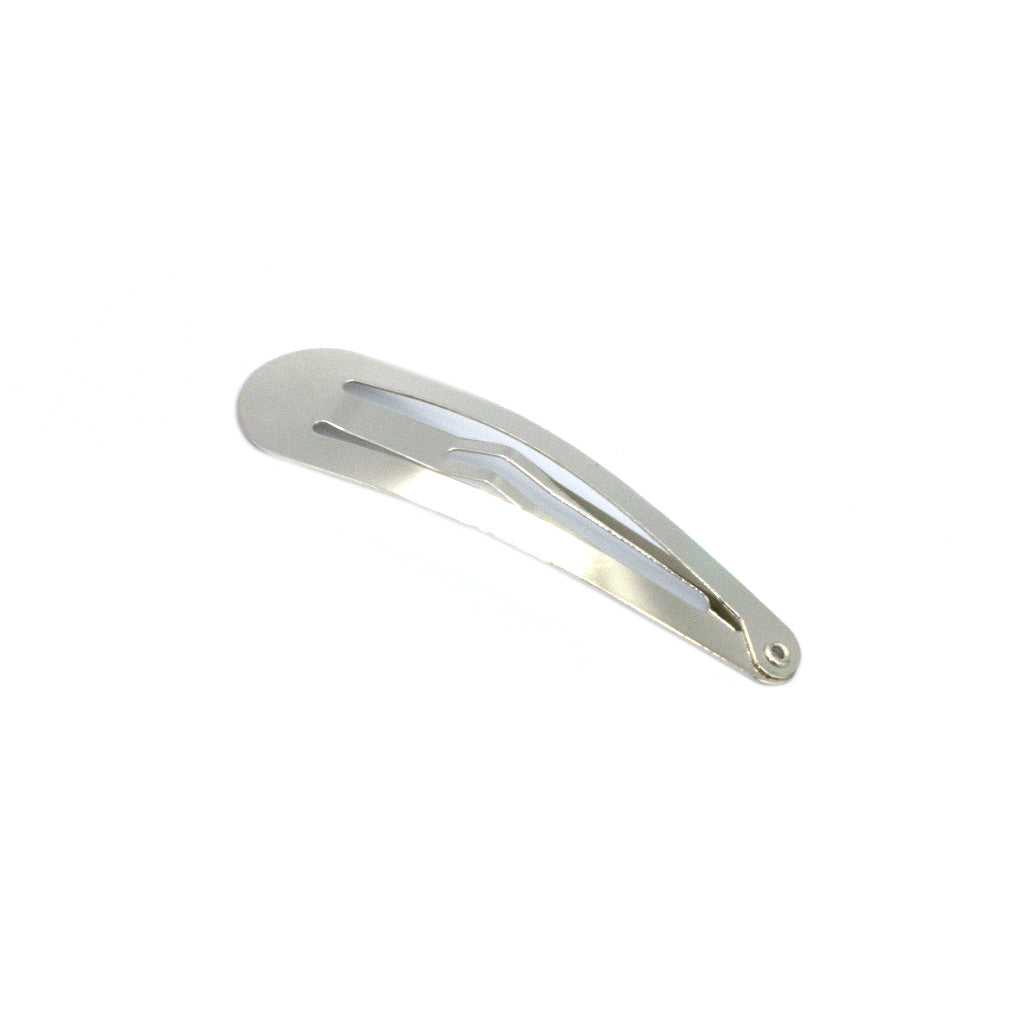 Hair Snap Clip, Silver Alloy, 60mm X 16mm, 10pcs