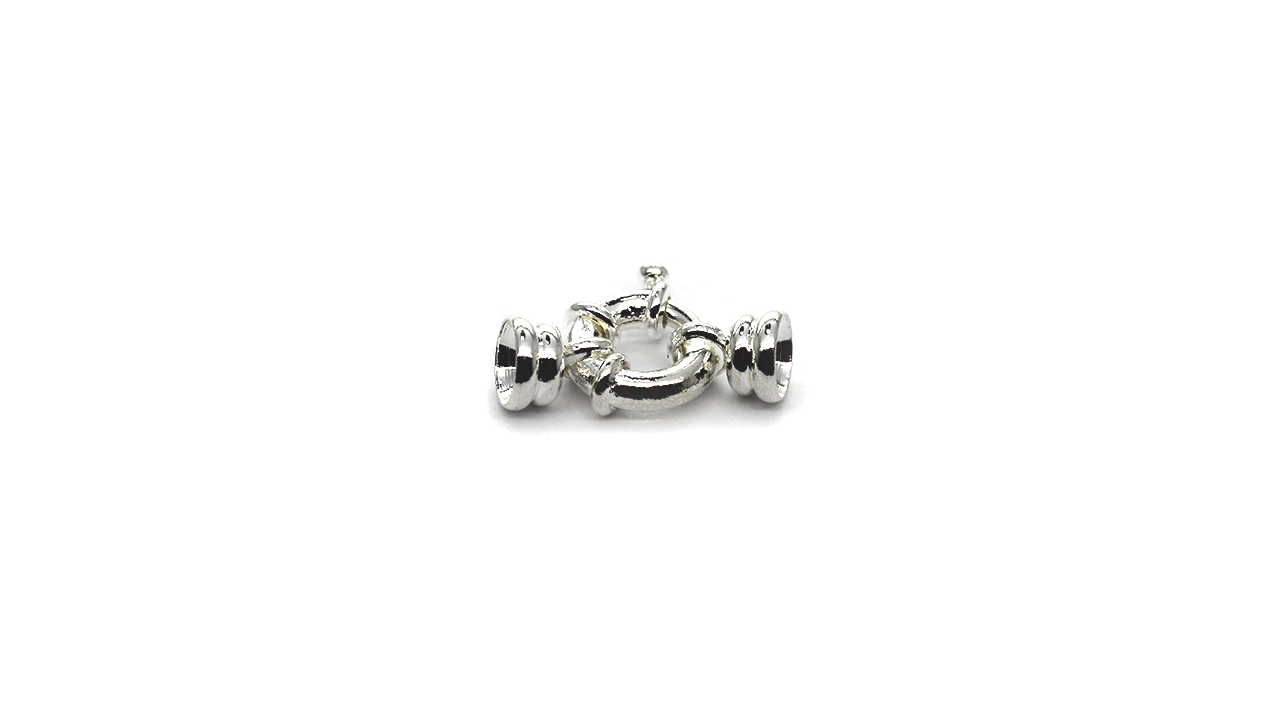 Clasp, Tube Toggle Clasp, Silver, Copper Alloy, 24mm x 17mm x 9mm, Sold Per pkg of 1 - Butterfly Beads
