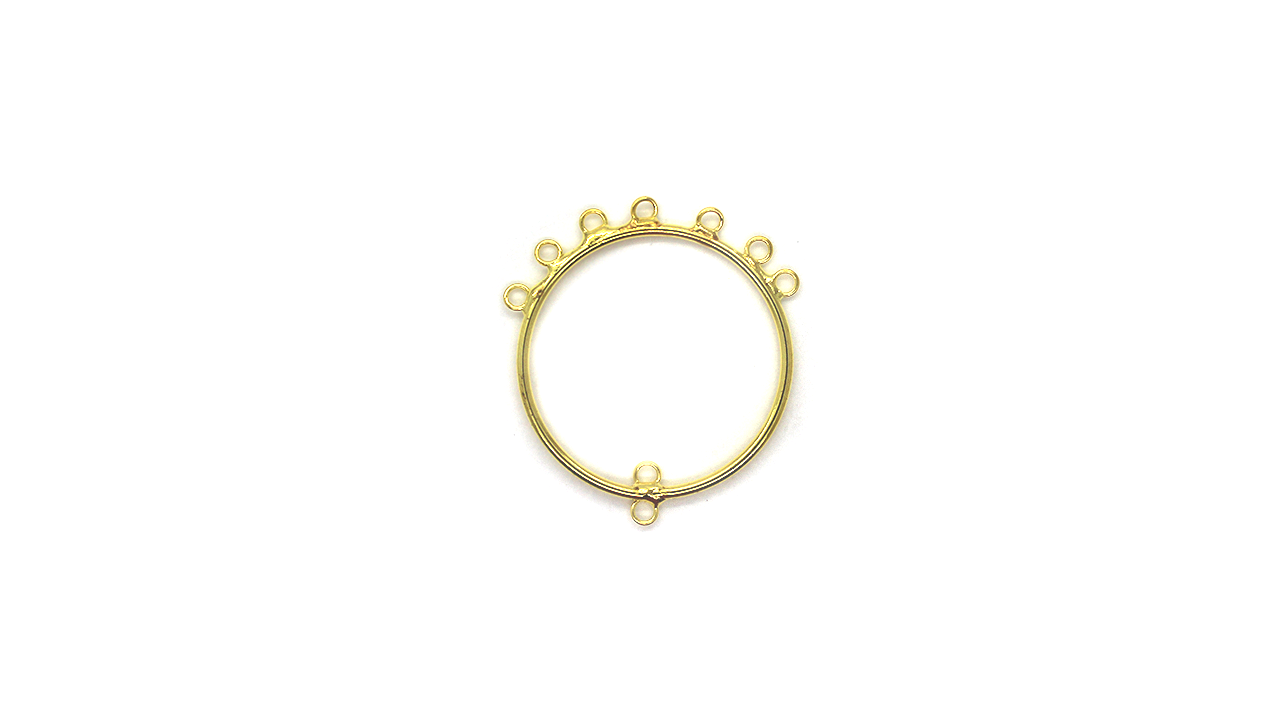 Earring, Hoop with Loops, Gold, Alloy, 36mm x 30mm, Sold Per pkg of 2 pairs