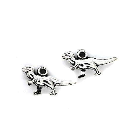 Charms, Tyrannosaurus, Silver, Alloy, 20mm X 11mm X 4mm, Sold Per pkg of 8