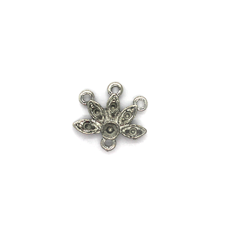 Earrings, Leaf with Loop, Silver, Alloy, 14mm x 16mm, Sold Per pkg of 10