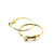 Earrings, Gold, Alloy, Adjustable Hoop Earring, 31mm x 29mm, 5 pairs