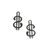 Charms, Dollar Sign, Silver, Alloy, 17mm X 9mm, Sold Per pkg of 6