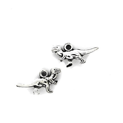 Charms, Tyrannosaurus, Silver, Alloy, 20mm X 11mm X 4mm, Sold Per pkg of 8