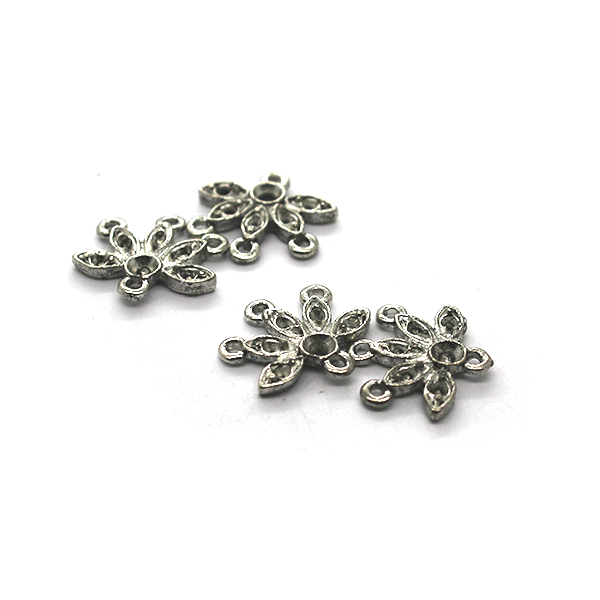 Earrings, Leaf with Loop, Silver, Alloy, 14mm x 16mm, Sold Per pkg of 10