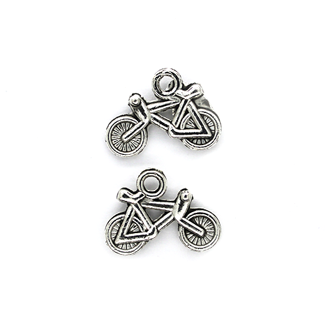 Charms, English Bicycle, Silver, Alloy, 19mm X 14mm, Sold Per pkg of 5