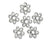 Spacers, Wire Petals , Alloy, Silver, 15mm X 13mm X 1mm, Sold Per pkg of 6