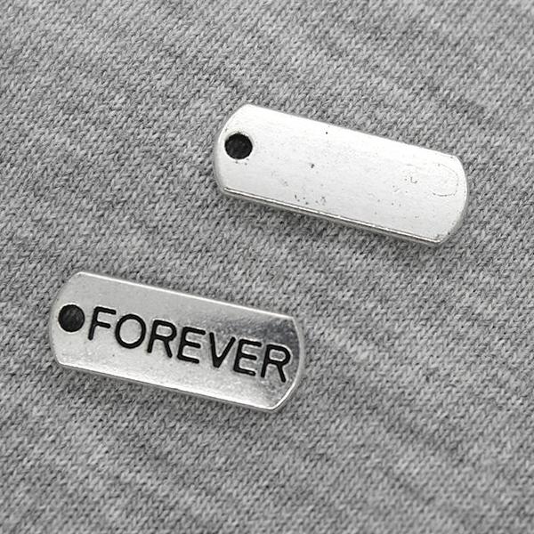 Forever Tags Charms, Forever Tag, Silver, Alloy, 22mm X 8mm, Sold Per pkg of 3 ...