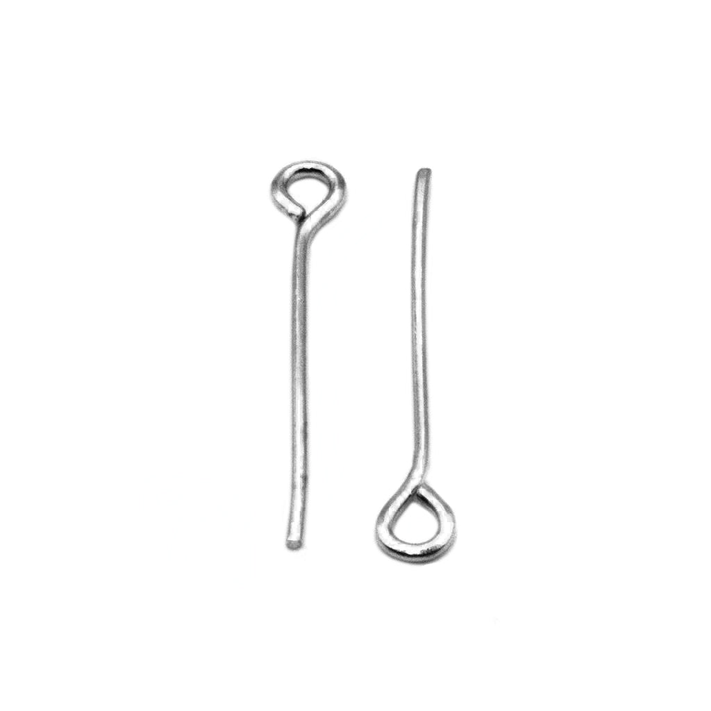 Eye Pins, Silver, Stainless Steel, 1.17 inch, 22 Gauge - Approx 120+ Pcs