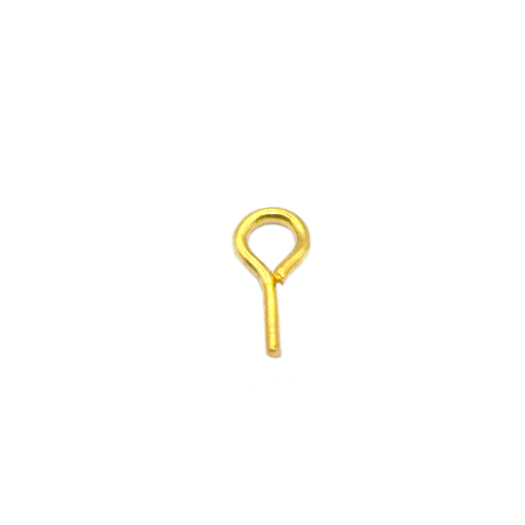 Eye Pin Bail, Gold, Alloy, 0.30 inches, 22 Gauge - 30 Pcs/Bag