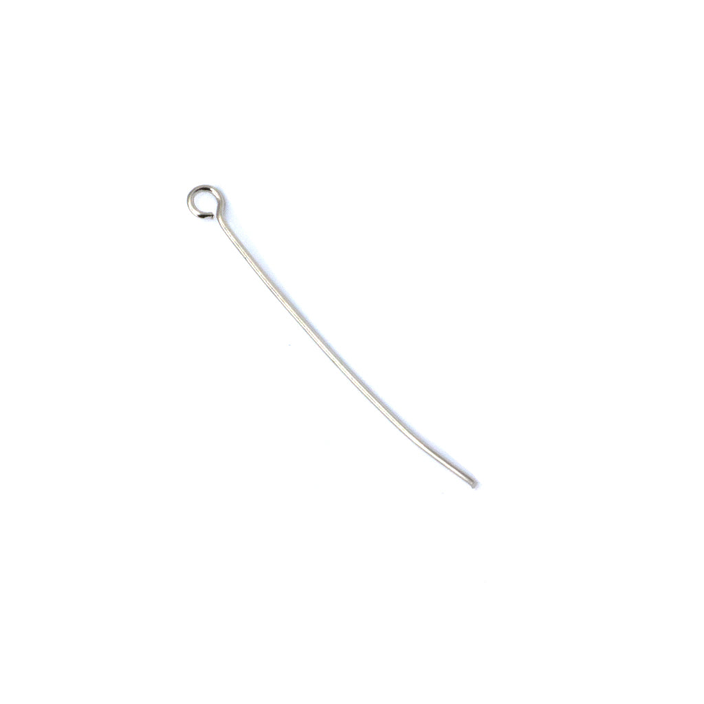 Eye Pins, Silver, Alloy, 1.60 inches, 21 Gauge, Sold Per pkg of Approx 160
