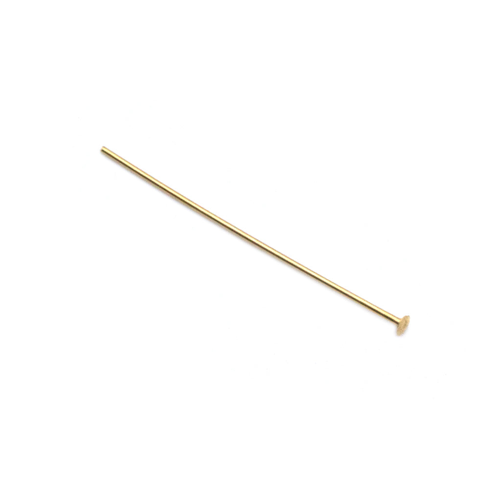 Flat Head Pin, 14K Gold Filled, 1 inch Length, 24ga - 2pcs