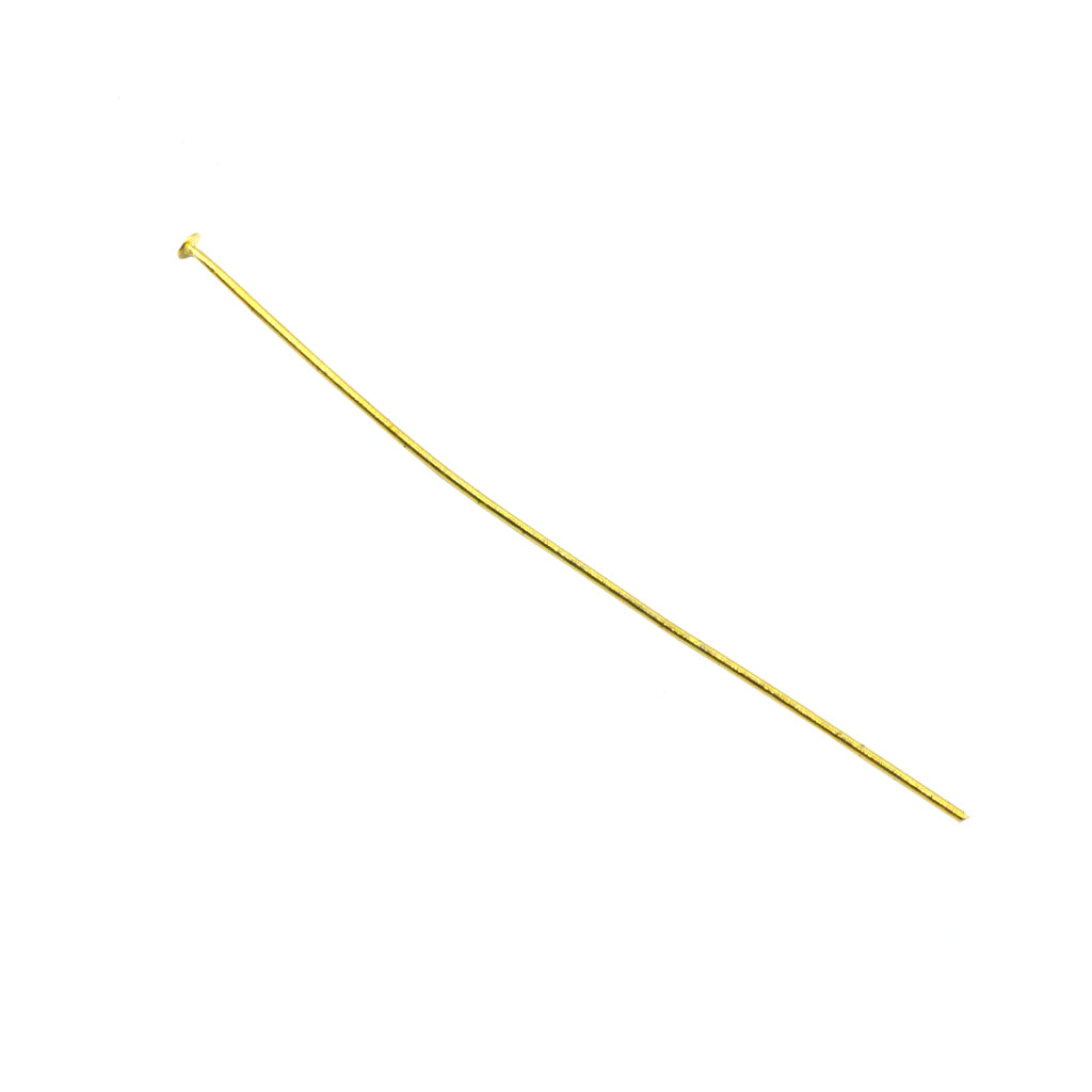 Flat Head Pins, Gold, Alloy, 2.77 inch, 20 Gauge, Sold Per pkg of Approx 60