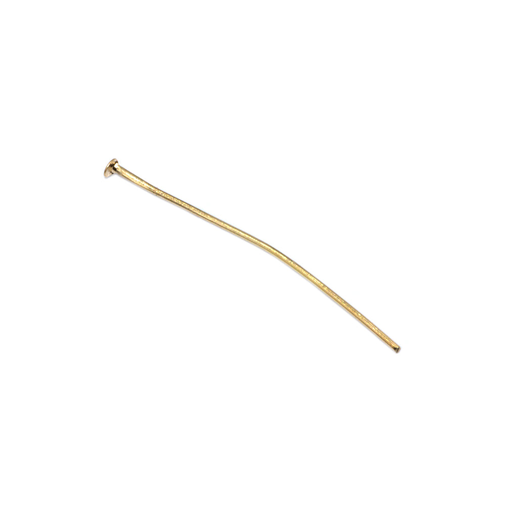 Flat Head Pins, Gold, Alloy, 1.61 inch, 20 Gauge