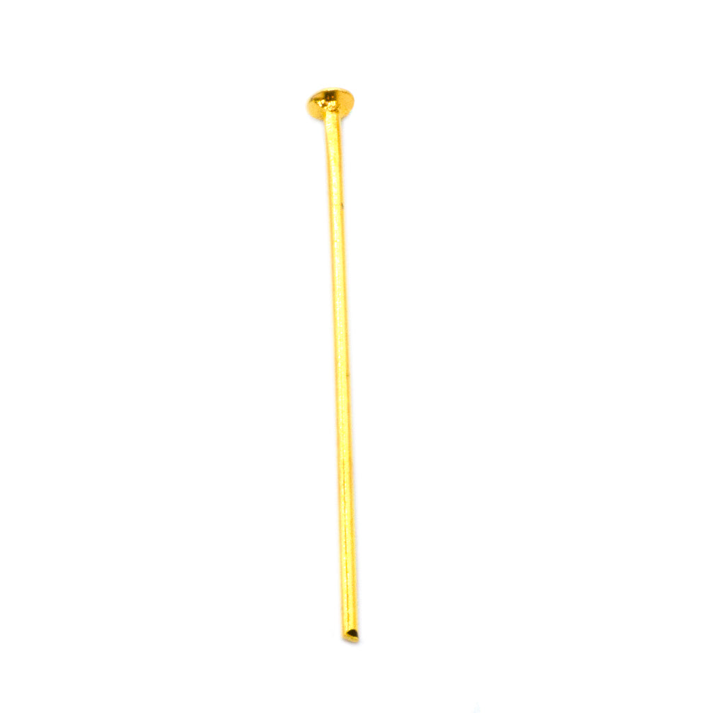 Pins, Flat Head Pins, Gold, Alloy, 1.19 inches, 20 Gauge, Sold Per pkg of Approx 140