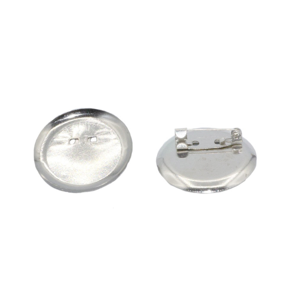 Brooch Base Pins, Bright Silver, Alloy, 29mm x 29mm, Sold Per Pkg 4 pcs