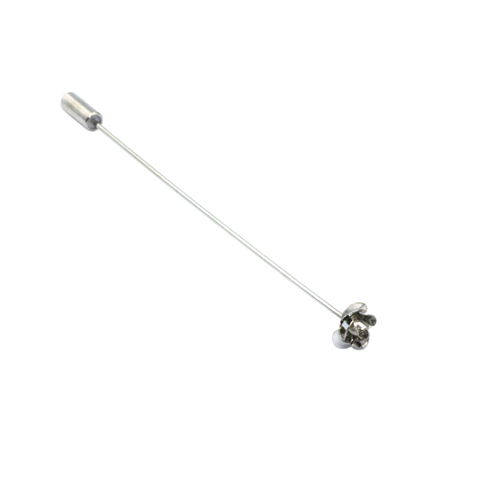 Brooch Pins, Rose Brooch Pin, Silver, Alloy, 3.93 inch, 18 Gauge - 2 Pcs/Bag