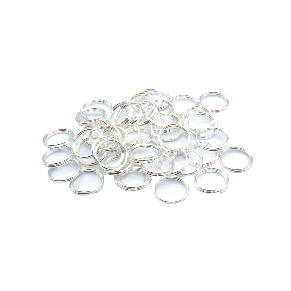 Split Rings, Bright Silver, Alloy, Round, 10mm, 22 Gauge, 55+pcs per bag