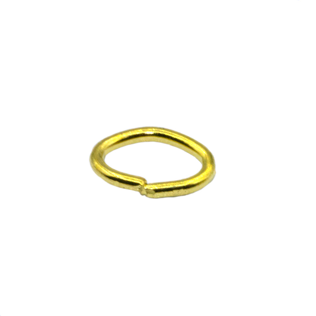 Jump Rings, Bright Gold, Alloy, Oval, 8mm x 6mm, 19 Gauge, 65+ pcs per bag