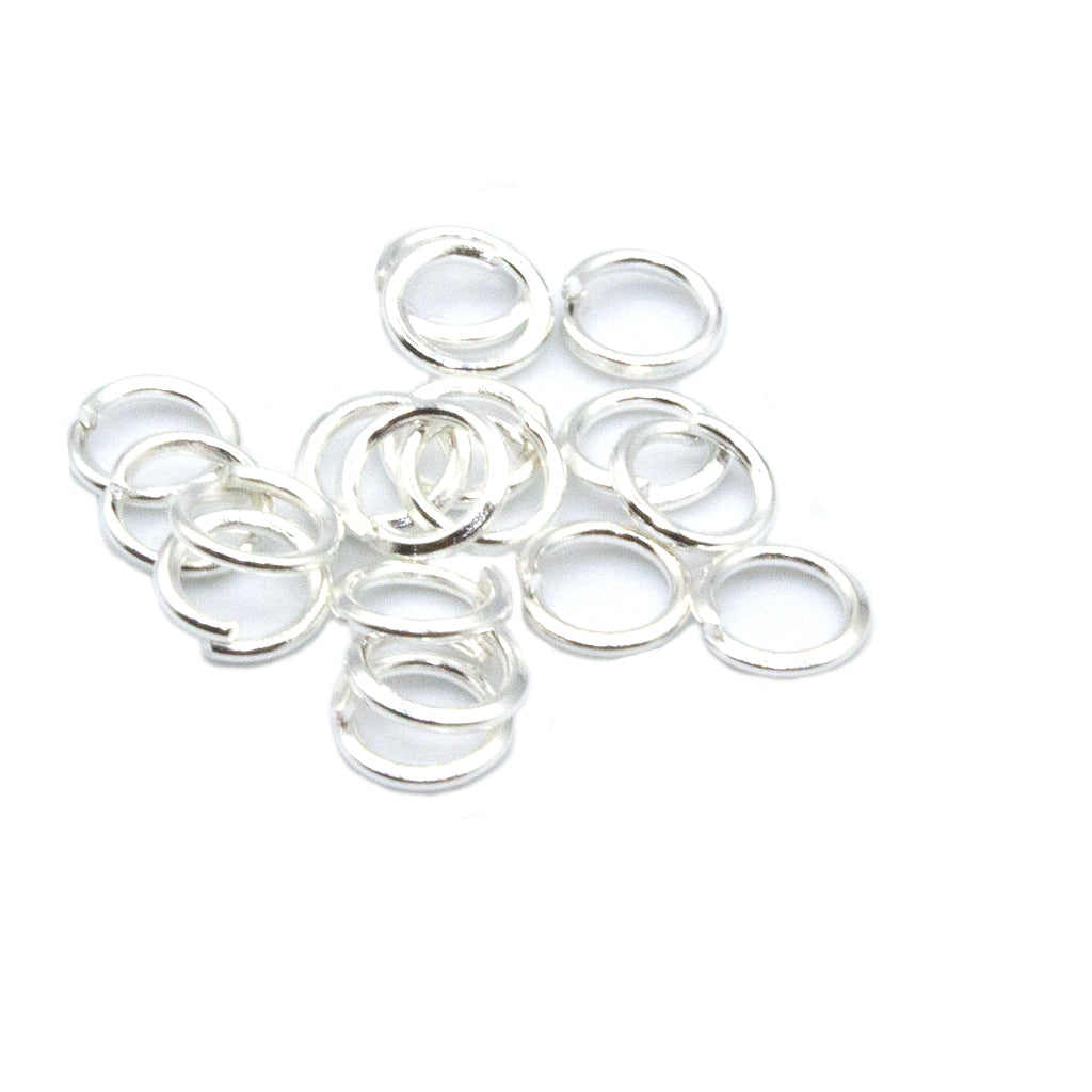 Jump Rings, Bright Silver, Alloy, Round, 5mm, 22 Gauge, 170+ pcs