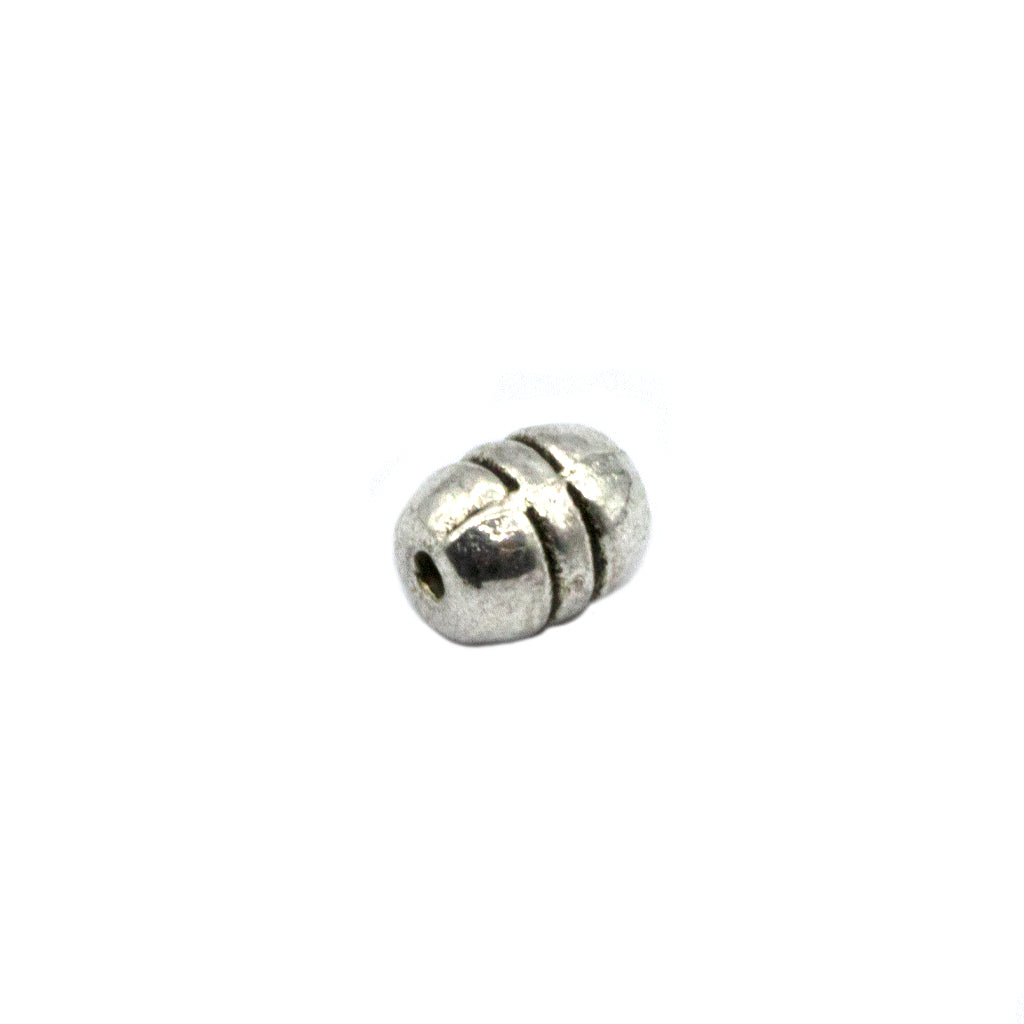 Spacers, Barrel Bead, Alloy, Silver, 6mm X 5mm, Sold Per pkg of 14