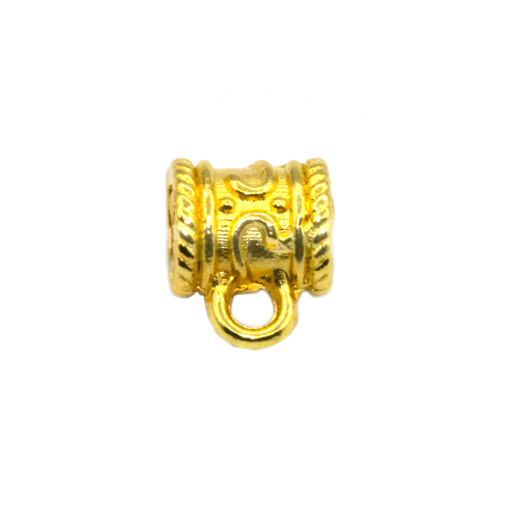 Spacers, Bail Bead, Alloy, Gold, 9mmx11mmx6mm(hole), sold per pkg of 8pcs