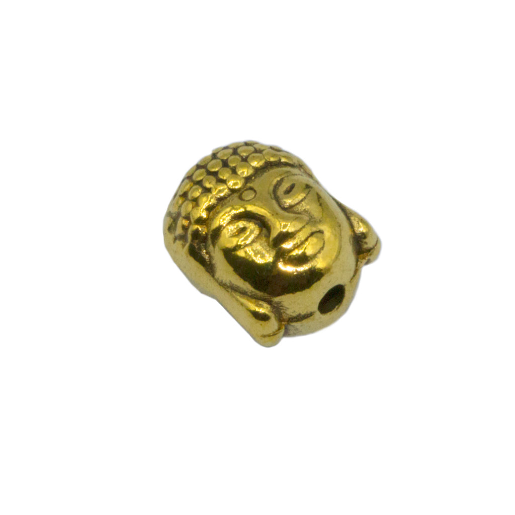 Spacers, Buddha Head Spacer, Alloy, Gold, 10mm X 8mm, Sold Per pkg of 6