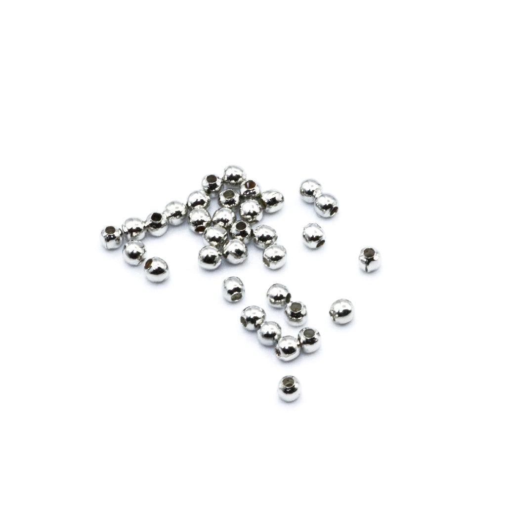 Spacer Beads, Round, Alloy, Antique Silver, 2mm x 2mm, Sold Per pkg of 300+