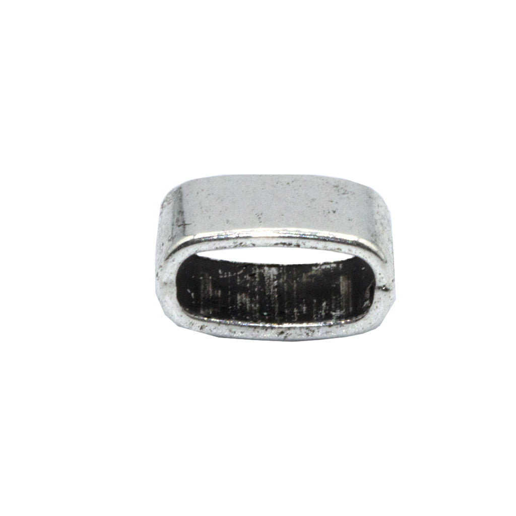 Spacers, Oval Spacer, Alloy, Silver, 6mm X 13mm(Outer Dimensions), 4mm X 10mm (hole) - 6 Pcs/Bag