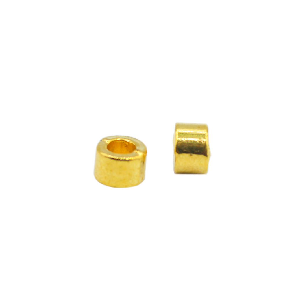 Spacers, Smooth Cylinder Spacer, Gold, Alloy, 6mm , 24 pcs per bag